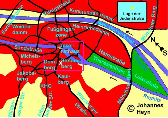Lageplan der Judenstraße in Bamberg