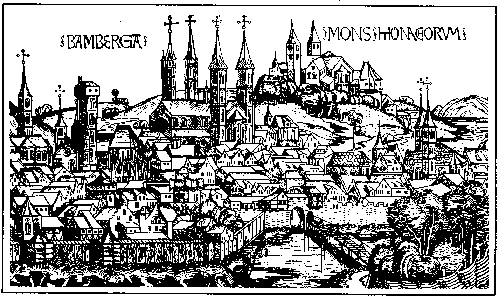 Bamberga in der Schedelschen Weltchronik von 1493