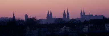 Bamberg-Silhouette: St. Stephan, Obere Pfarre, Dom und Michelsberg